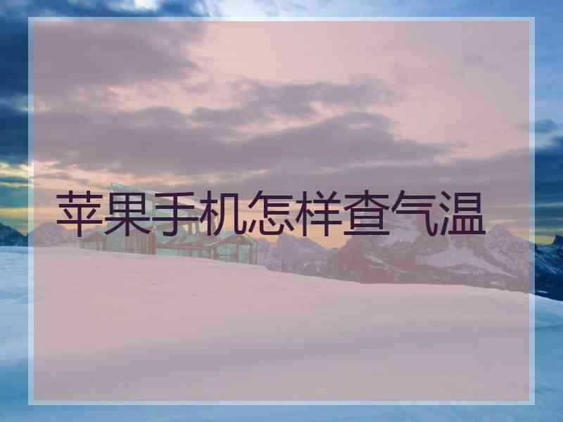 苹果手机怎样查气温