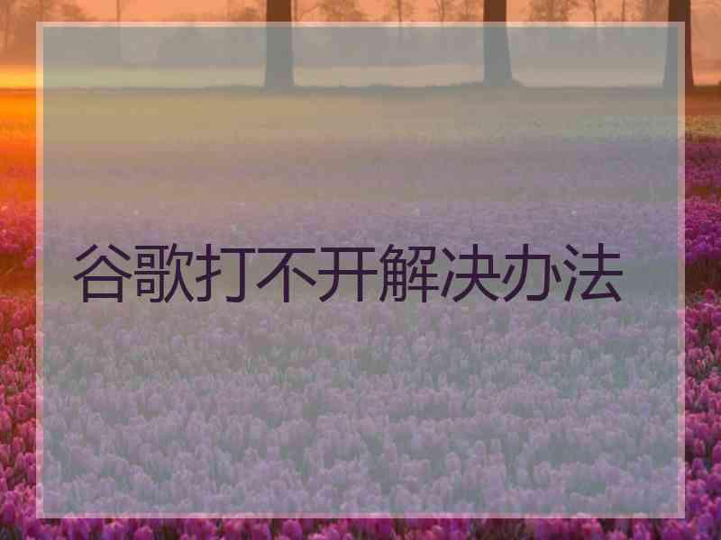 谷歌打不开解决办法