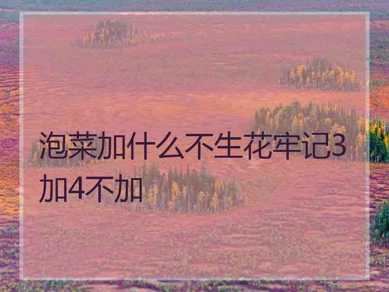 泡菜加什么不生花牢记3加4不加
