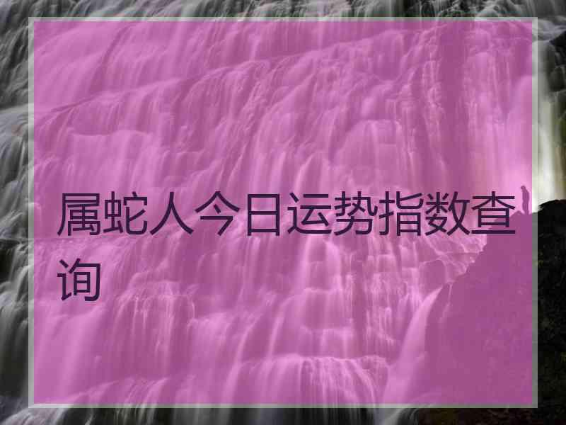 属蛇人今日运势指数查询