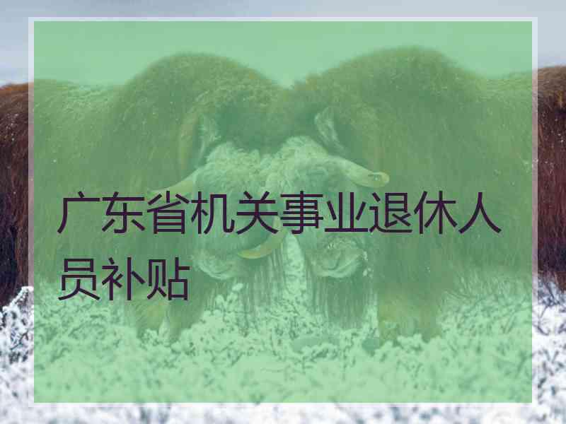 广东省机关事业退休人员补贴