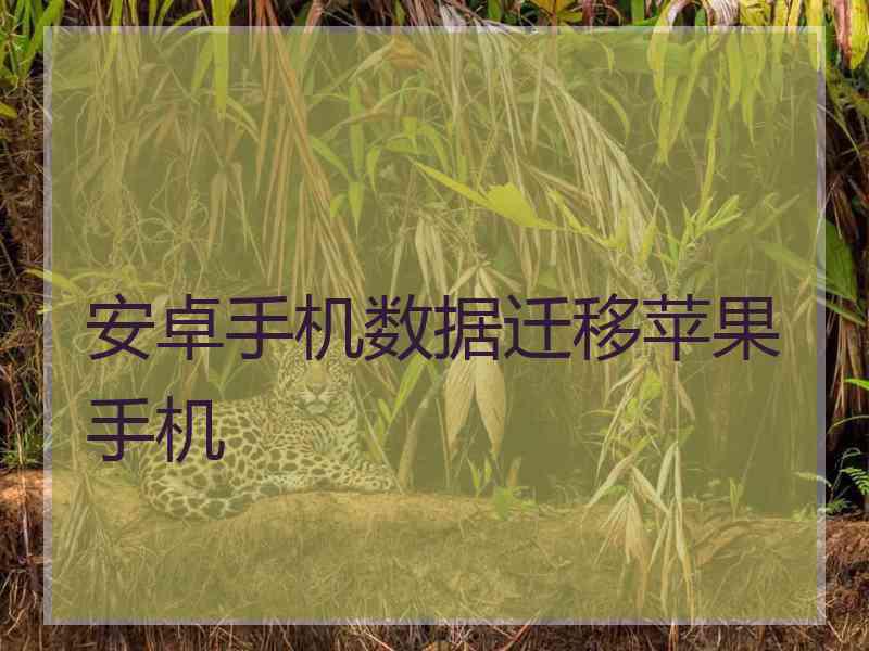 安卓手机数据迁移苹果手机