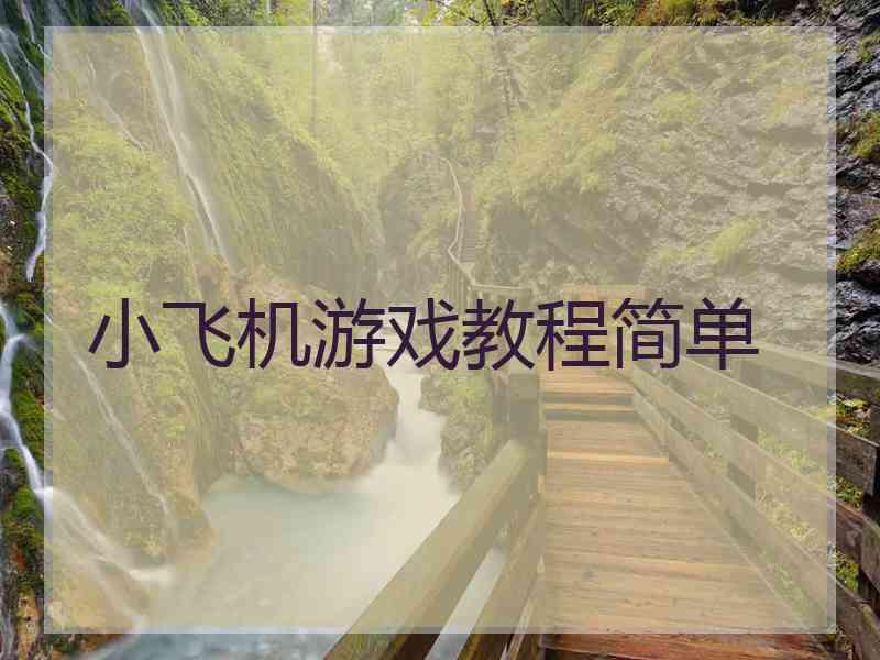 小飞机游戏教程简单