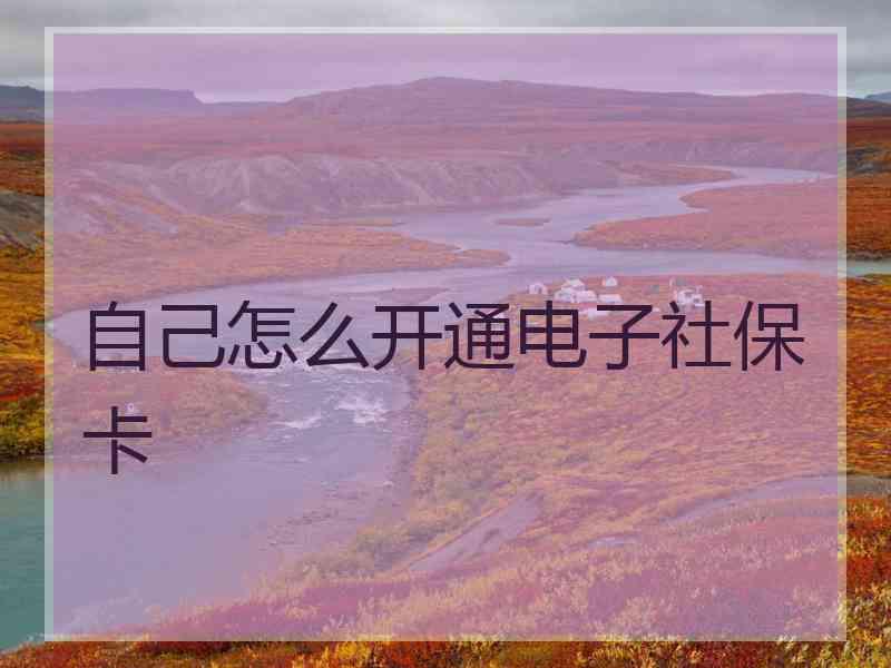 自己怎么开通电子社保卡