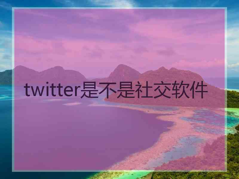 twitter是不是社交软件