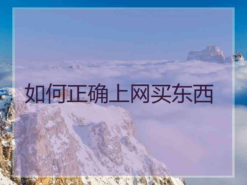 如何正确上网买东西