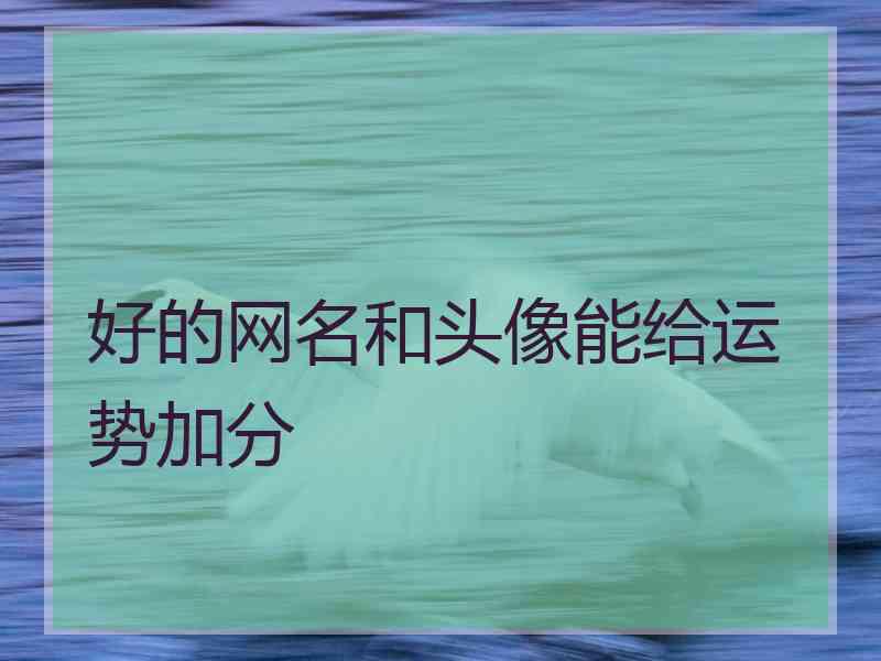 好的网名和头像能给运势加分