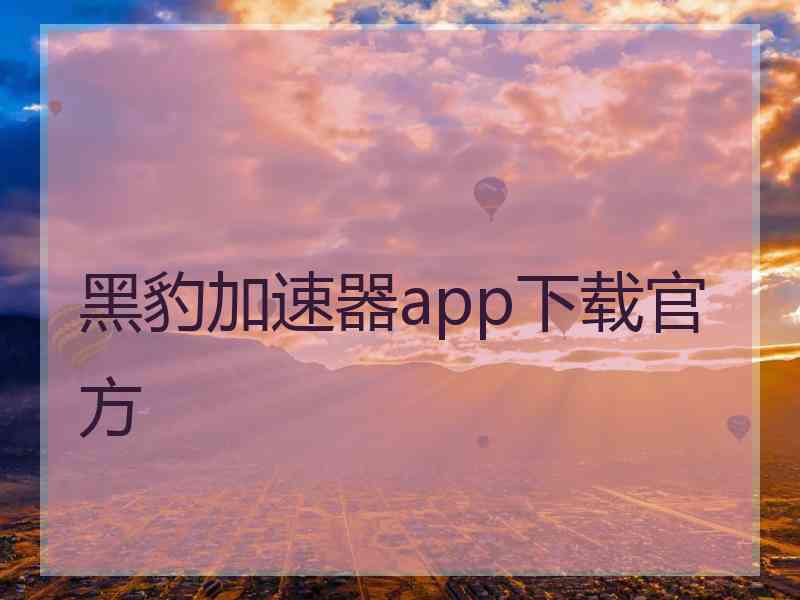 黑豹加速器app下载官方
