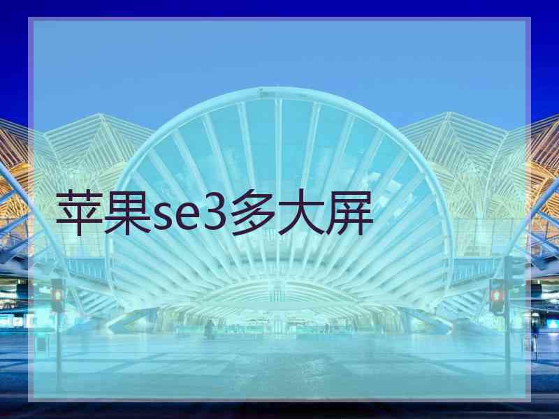 苹果se3多大屏