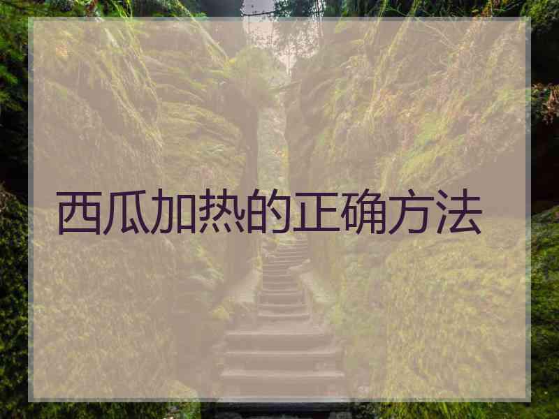西瓜加热的正确方法