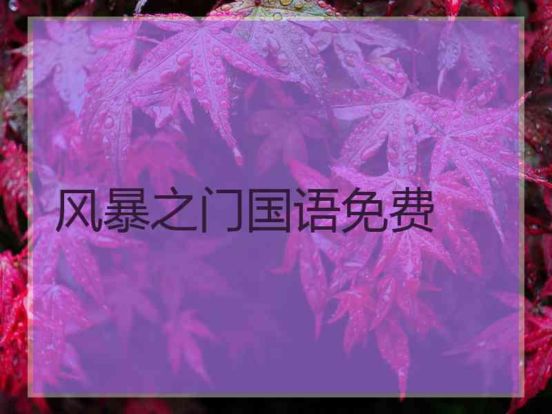风暴之门国语免费