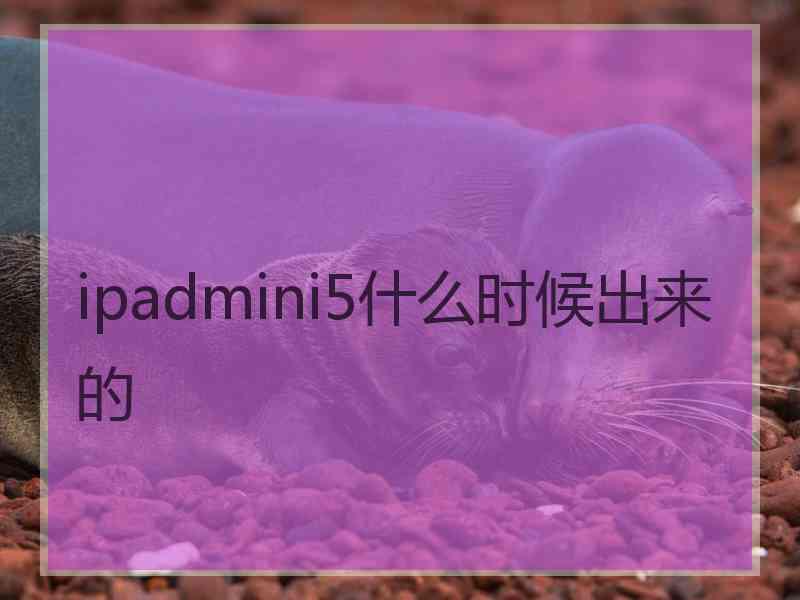 ipadmini5什么时候出来的