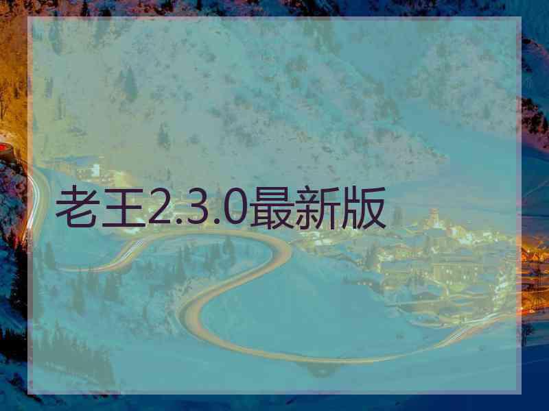 老王2.3.0最新版