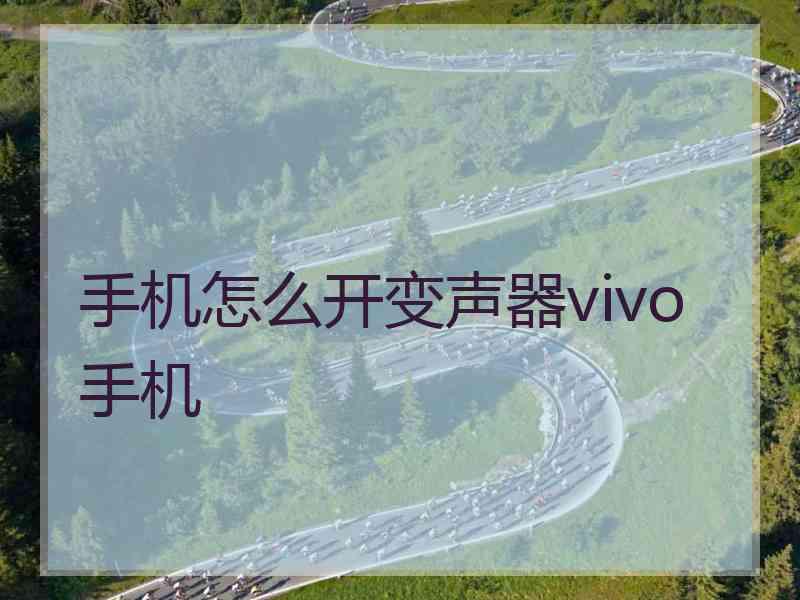 手机怎么开变声器vivo手机