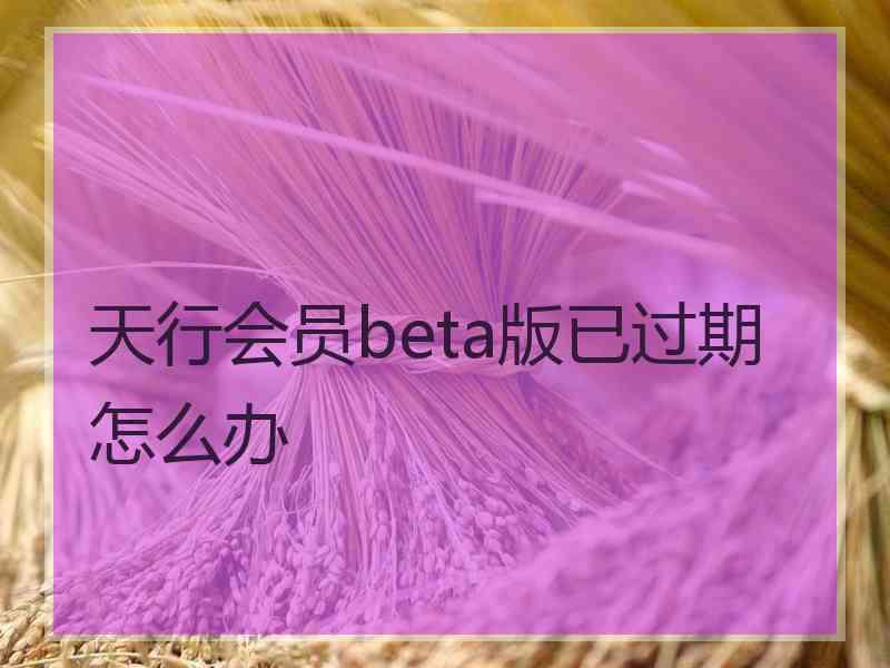 天行会员beta版已过期怎么办