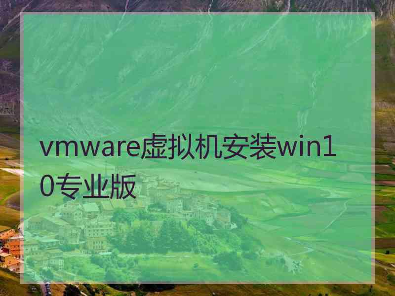 vmware虚拟机安装win10专业版