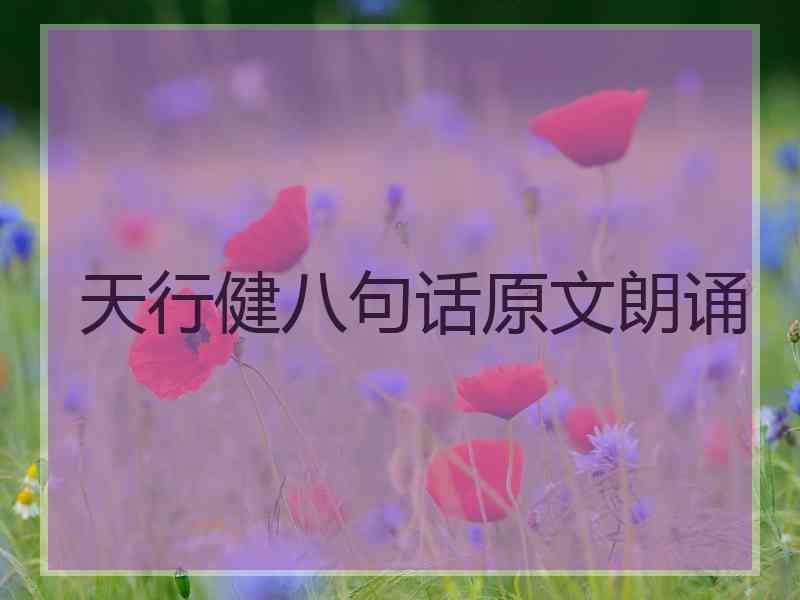 天行健八句话原文朗诵