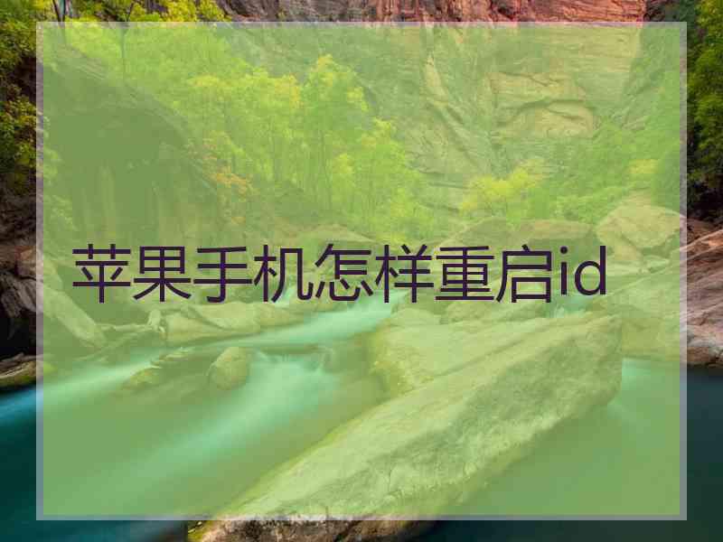 苹果手机怎样重启id