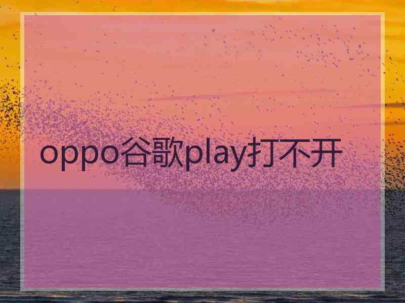 oppo谷歌play打不开