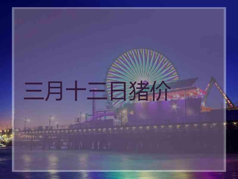 三月十三日猪价