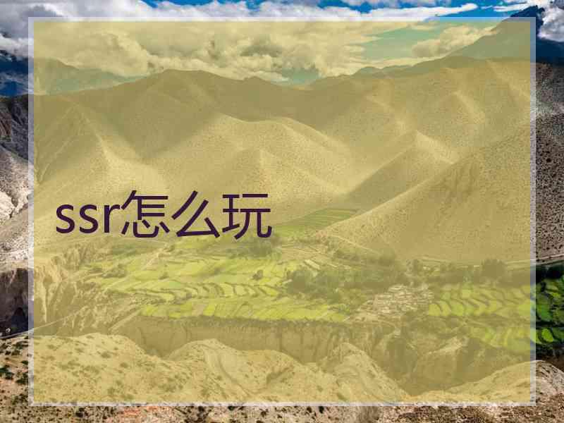 ssr怎么玩