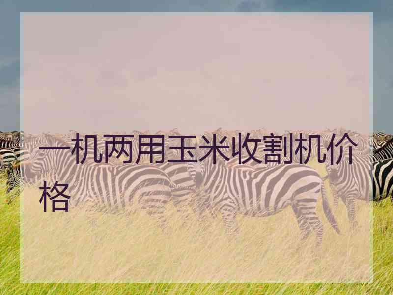 一机两用玉米收割机价格