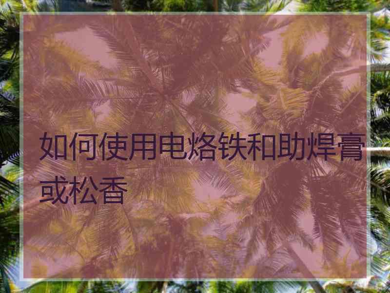 如何使用电烙铁和助焊膏或松香