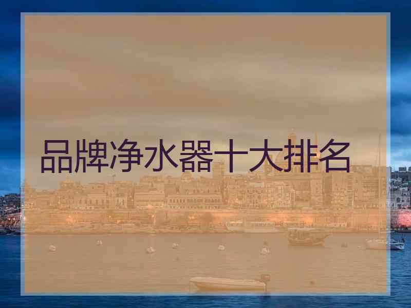 品牌净水器十大排名