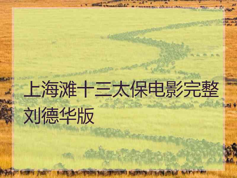 上海滩十三太保电影完整刘德华版