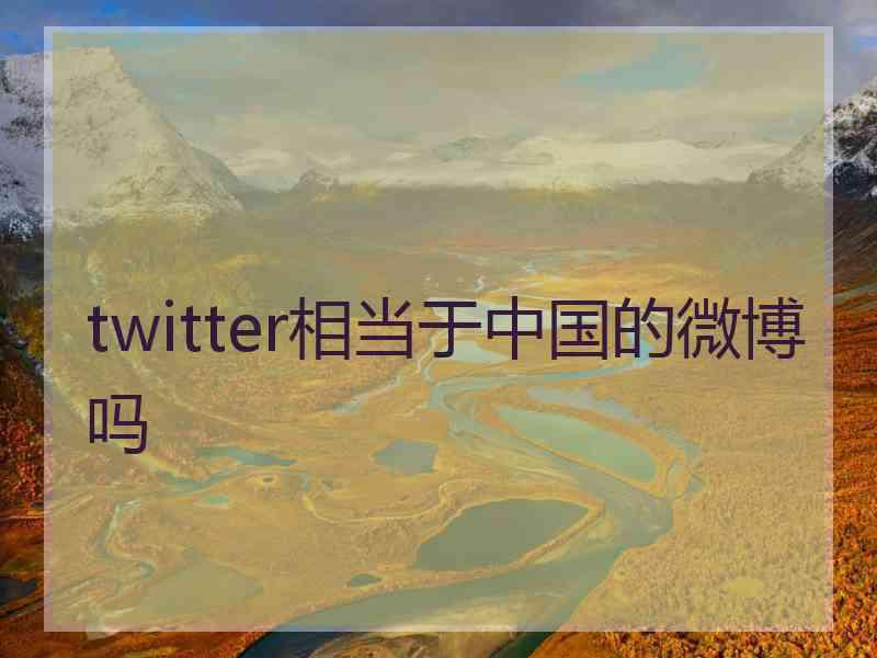 twitter相当于中国的微博吗