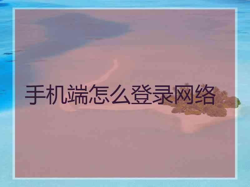 手机端怎么登录网络