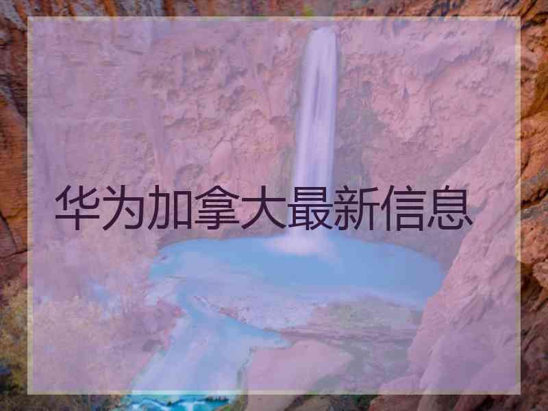 华为加拿大最新信息
