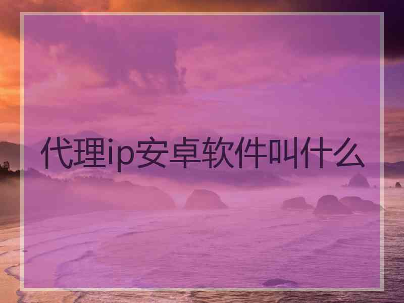 代理ip安卓软件叫什么
