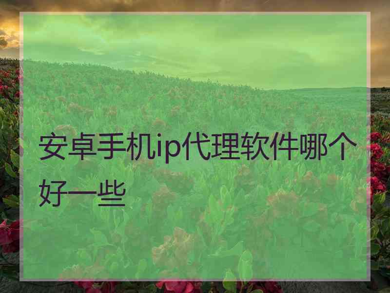 安卓手机ip代理软件哪个好一些