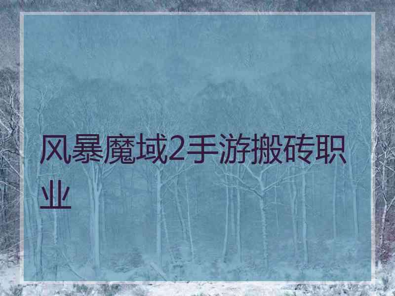 风暴魔域2手游搬砖职业