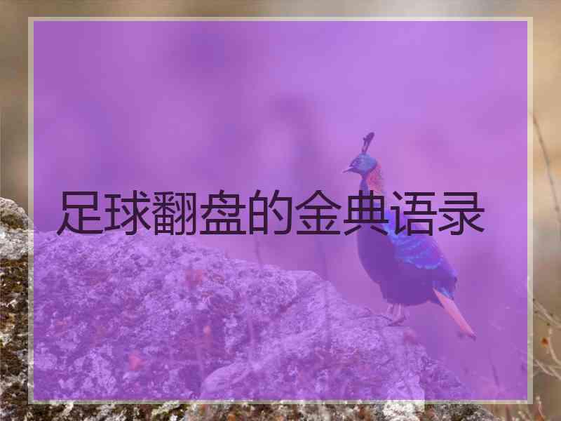 足球翻盘的金典语录