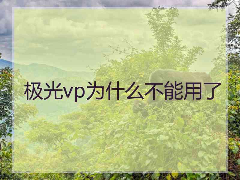 极光vp为什么不能用了