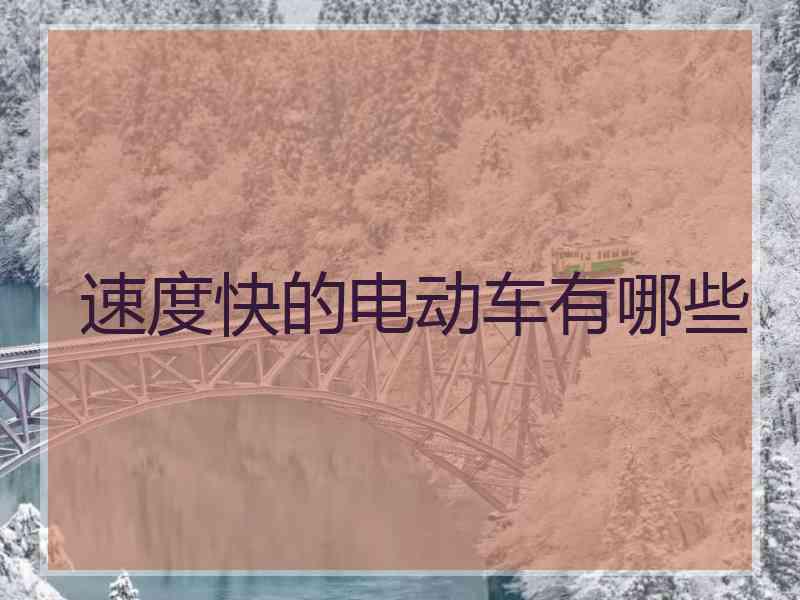速度快的电动车有哪些