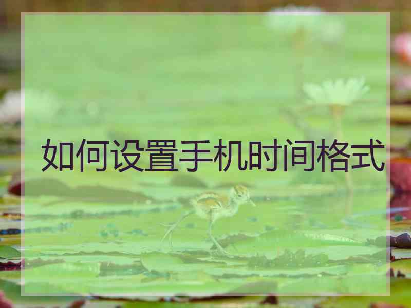 如何设置手机时间格式