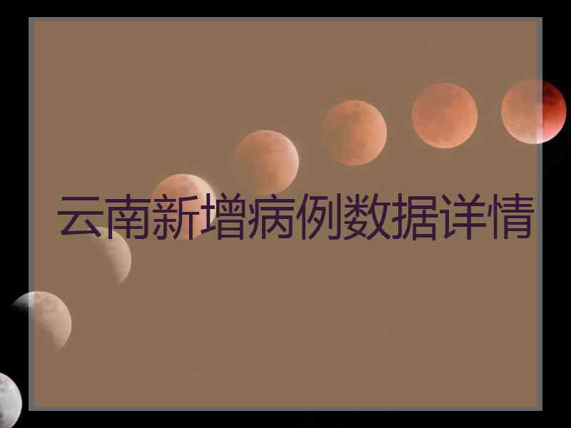 云南新增病例数据详情