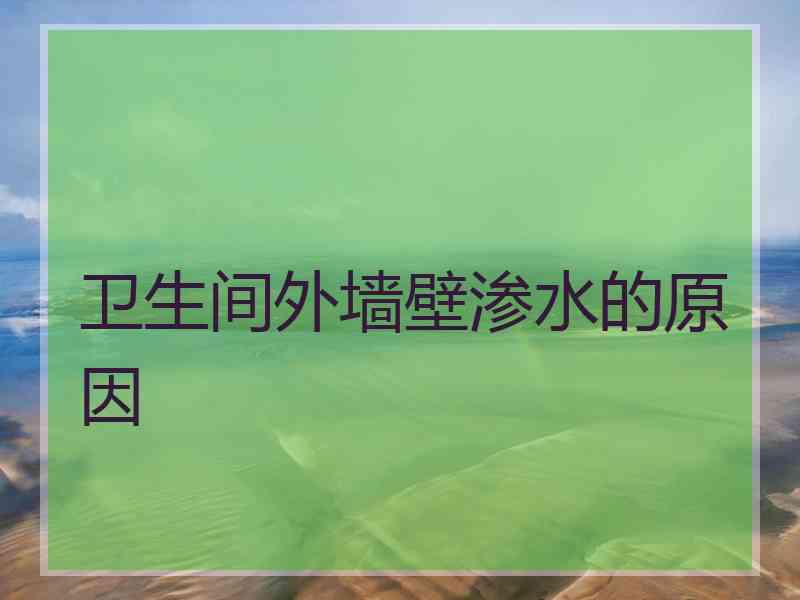 卫生间外墙壁渗水的原因