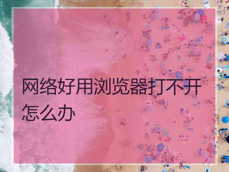 网络好用浏览器打不开怎么办