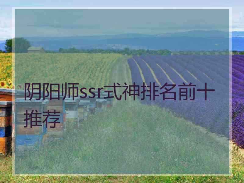 阴阳师ssr式神排名前十推荐
