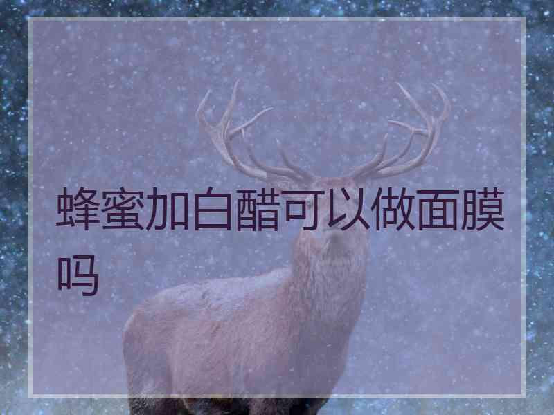蜂蜜加白醋可以做面膜吗