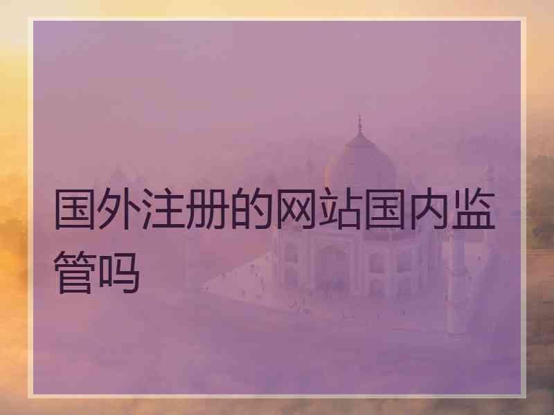 国外注册的网站国内监管吗