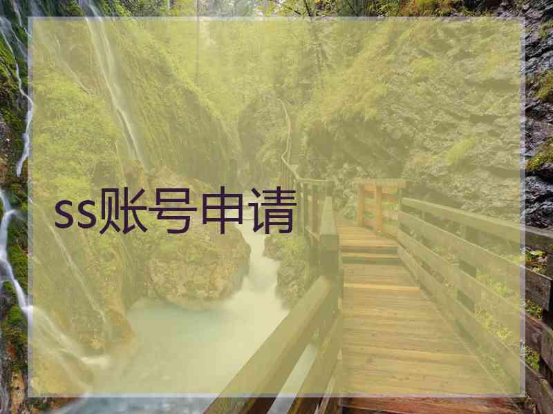 ss账号申请