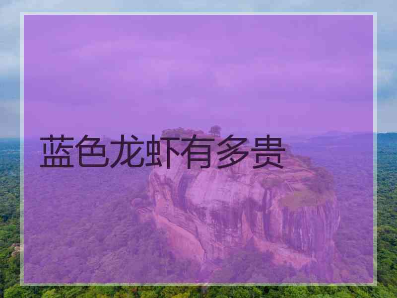 蓝色龙虾有多贵
