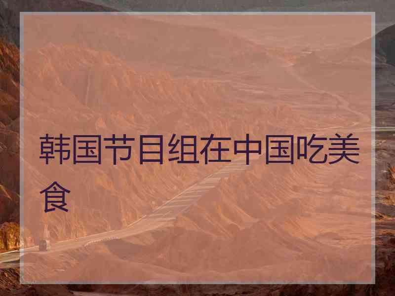韩国节目组在中国吃美食