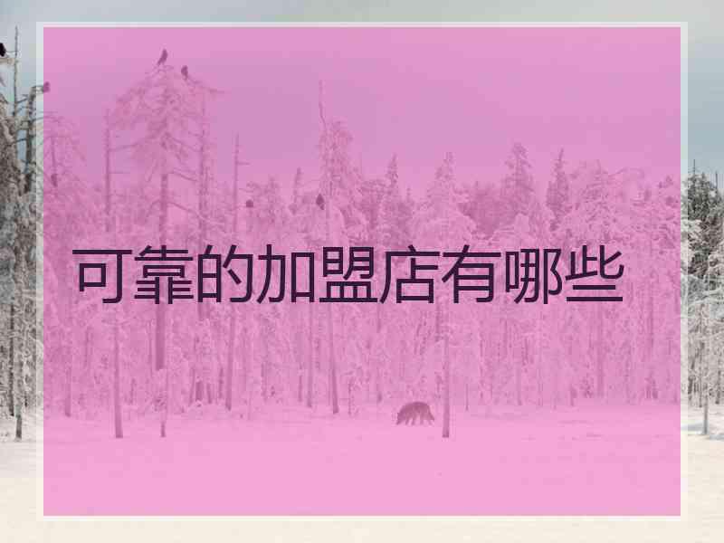 可靠的加盟店有哪些