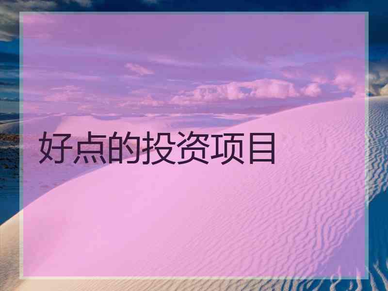 好点的投资项目